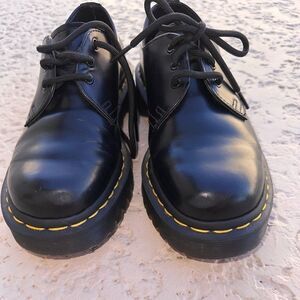 Dr. Martens 1461 Quad Platform Oxfords Black Smooth Leather NEW